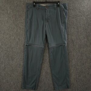 Hollister Pants Men 34x29 Blue Hybrids Chino + Jogger Convertible Stretch Shorts